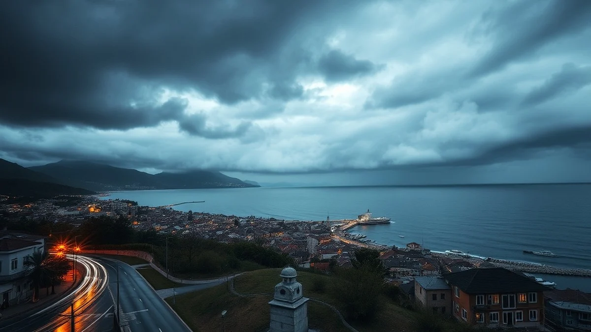 Giresun'da Gök Gürültülü Sağnak Yağmur Gökyüzü: Termometreler 28.0°C Dereceyi Gösterecek